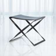 Picture of FOLDING STOOL-IRON & BROWN LEATHER