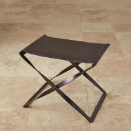 Picture of FOLDING STOOL-IRON & BROWN LEATHER