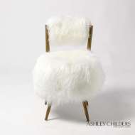 Picture of HAILEY CHAIR-MONGOLIAN LAMB-WHITE