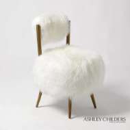 Picture of HAILEY CHAIR-MONGOLIAN LAMB-WHITE