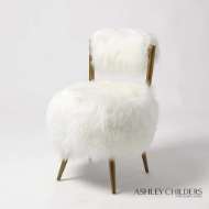 Picture of HAILEY CHAIR-MONGOLIAN LAMB-WHITE