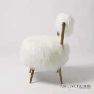 Picture of HAILEY CHAIR-MONGOLIAN LAMB-WHITE