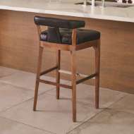 Picture of MODERNO BAR STOOL-BLACK MARBLE LEATHER