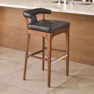 Picture of MODERNO BAR STOOL-BLACK MARBLE LEATHER