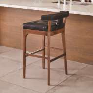 Picture of MODERNO BAR STOOL-BLACK MARBLE LEATHER