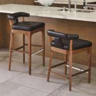 Picture of MODERNO BAR STOOL-BLACK MARBLE LEATHER