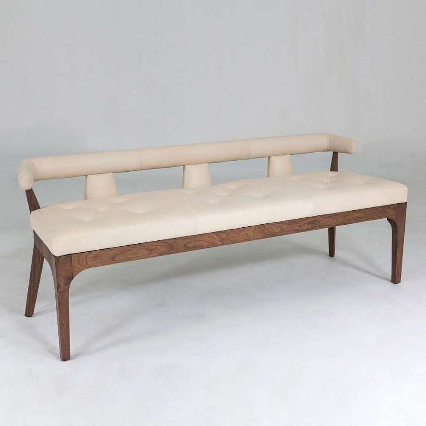 Picture of MODERNO BENCH - IVORY MARBLE LEATHER