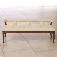 Picture of MODERNO BENCH - IVORY MARBLE LEATHER