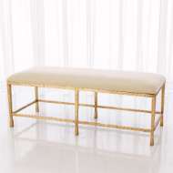 Picture of QUAD POD BENCH-GOLD LEAF W/MUSLIN CUSHION