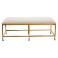 Picture of QUAD POD BENCH-GOLD LEAF W/MUSLIN CUSHION