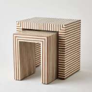 Picture of SIENNA NESTING END TABLES-WALNUT/BONE