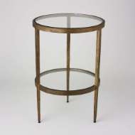 Picture of LAFORGE TWO TIERED SIDE TABLE-ANTIQUE GOLD