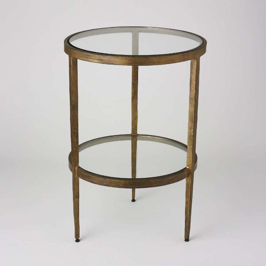 Picture of LAFORGE TWO TIERED SIDE TABLE-ANTIQUE GOLD