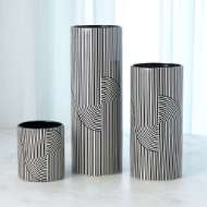 Picture of STRIPED CYLINDER VASE-BLACK/WHITE