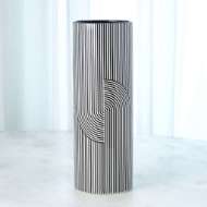 Picture of STRIPED CYLINDER VASE-BLACK/WHITE