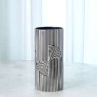 Picture of STRIPED CYLINDER VASE-BLACK/WHITE