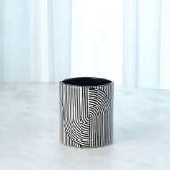 Picture of STRIPED CYLINDER VASE-BLACK/WHITE