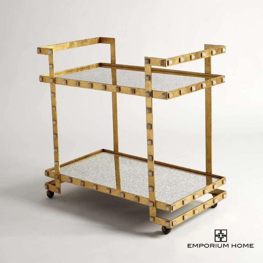 Picture of QUARTZ STUD BAR CART-GOLD LEAF