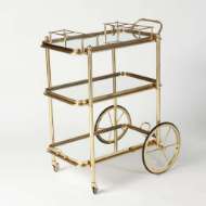 Picture of ENGLISH BAR CART AND TEA TROLLEY-BRASS