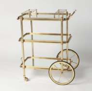 Picture of ENGLISH BAR CART AND TEA TROLLEY-BRASS