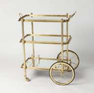 Picture of ENGLISH BAR CART AND TEA TROLLEY-BRASS