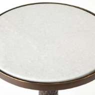 Picture of HAMMERED MARTINI TABLE - BRONZE W/WHITE MARBLE