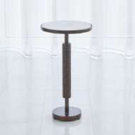 Picture of HAMMERED MARTINI TABLE - BRONZE W/WHITE MARBLE