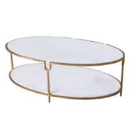 Picture of IRON AND STONE OVAL COFFEE TABLE