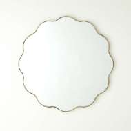 Picture of SCALLOPED ROUND MIRROR WITH GOLD METAL FRAME