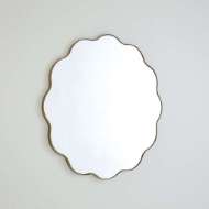 Picture of SCALLOPED ROUND MIRROR WITH GOLD METAL FRAME