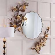 Picture of SCALLOPED ROUND MIRROR WITH GOLD METAL FRAME