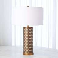 Picture of GEOMETRIC METAL AND GLASS TABLE LAMP-ANTIQUE GOLD