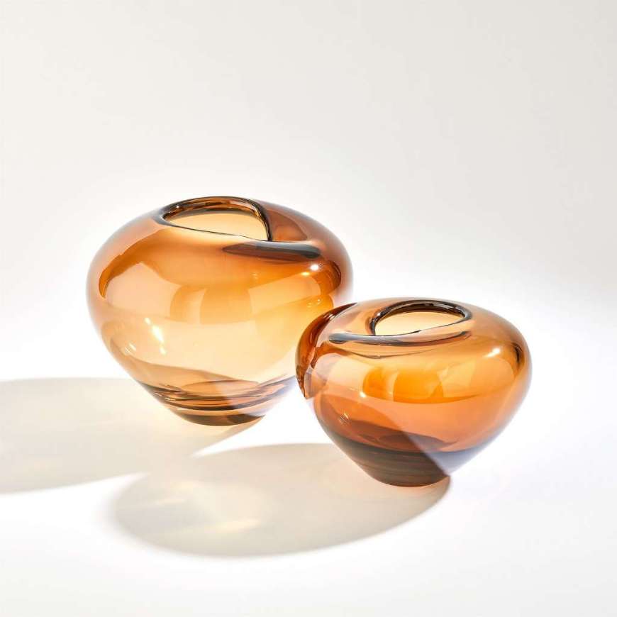 Picture of UNDULATING VASES-DARK AMBER