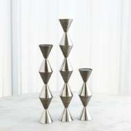 Picture of ITALIAN DIAMOND CANDLE HOLDER-GUNMETAL/NICKEL