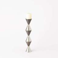 Picture of ITALIAN DIAMOND CANDLE HOLDER-GUNMETAL/NICKEL