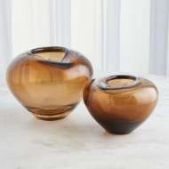 Picture of UNDULATING VASES-DARK AMBER