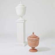 Picture of VILLA GREEK KEY URN-MATTE WHITE