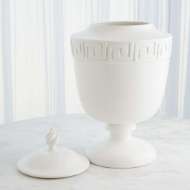 Picture of VILLA GREEK KEY URN-MATTE WHITE