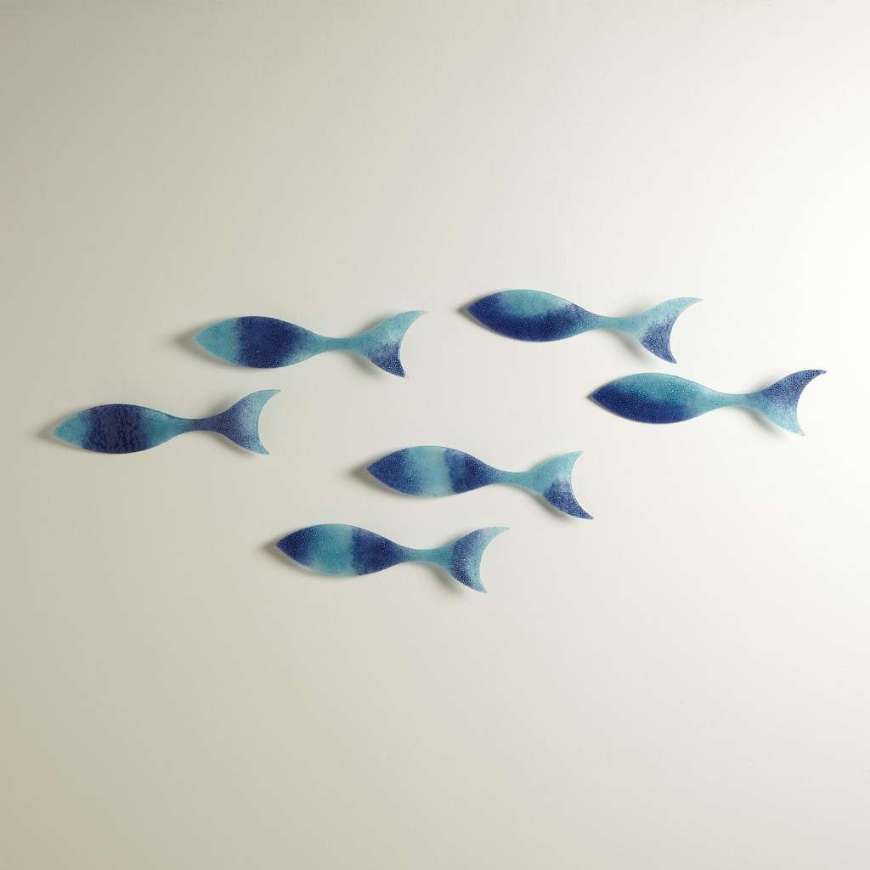 Picture of S/6 WALL FISH-BLUE-LG