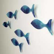 Picture of S/6 WALL FISH-BLUE-LG