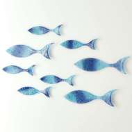 Picture of S/6 WALL FISH-BLUE-LG