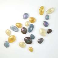 Picture of S/5 GLASS WALL GEMS-CLEAR W/GOLD