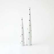 Picture of SPOTTED TAPERED VASES-WHITE W/BLACK SPOTS