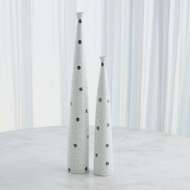 Picture of SPOTTED TAPERED VASES-WHITE W/BLACK SPOTS