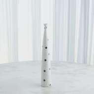 Picture of SPOTTED TAPERED VASES-WHITE W/BLACK SPOTS