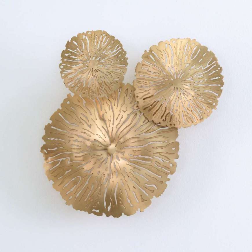 Picture of S/3 LILY PAD CLUSTERS-ANTIQUE BRASS