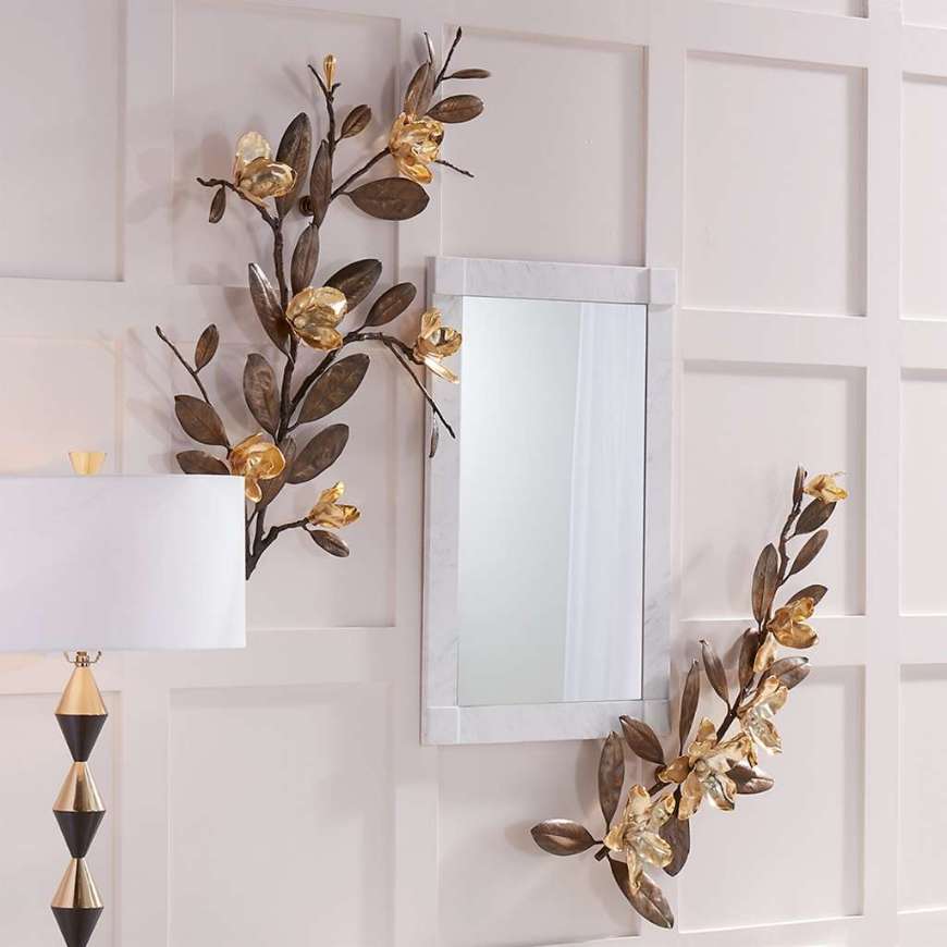 Picture of MAGNOLIA BRANCH WALL ART-ANTIQUE BRASS/GOLD