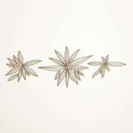 Picture of S/3 LEAF WALL DECOR-NATURAL IRON