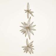 Picture of S/3 LEAF WALL DECOR-NATURAL IRON