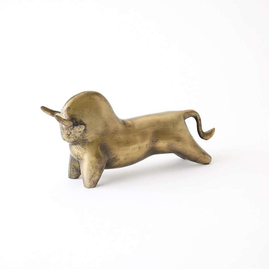 Picture of SAMPSON BULL SCULPTURE-ANTIQUE BRASS